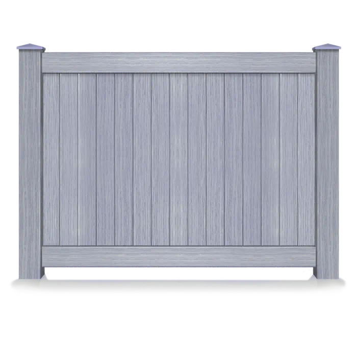 Chai Gray wood grain textured vinyl privacy fence panel