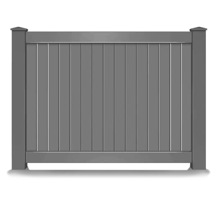 Dark Gray solid vinyl privacy fence panel