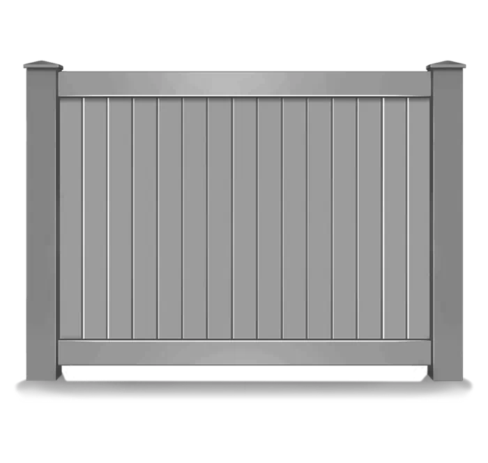 Light Gray solid vinyl privacy fence panel